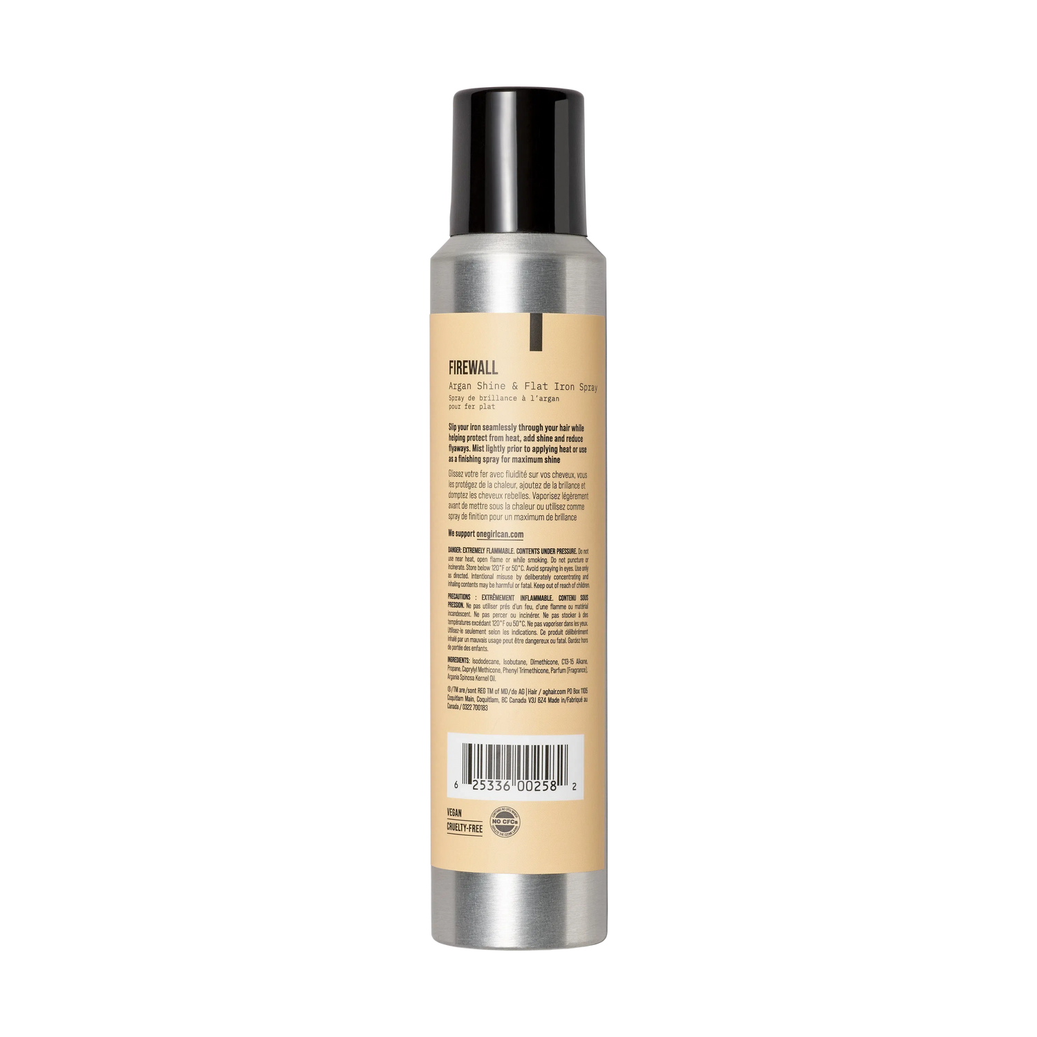AG Care Firewall Argan Shine Flat Iron Spray Tommy Gun s